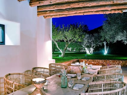 Can Curt Exterior Dining Area Evening
