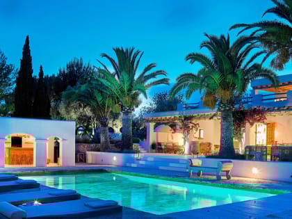 Can Curt Pool Exterior Area Evening