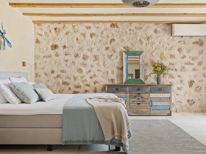 Can Tanques Bedroom Stone Wall