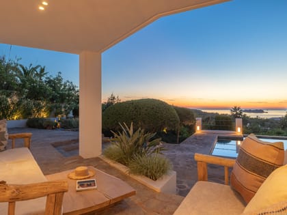 Villa Odiya Exterior Seating Sunset
