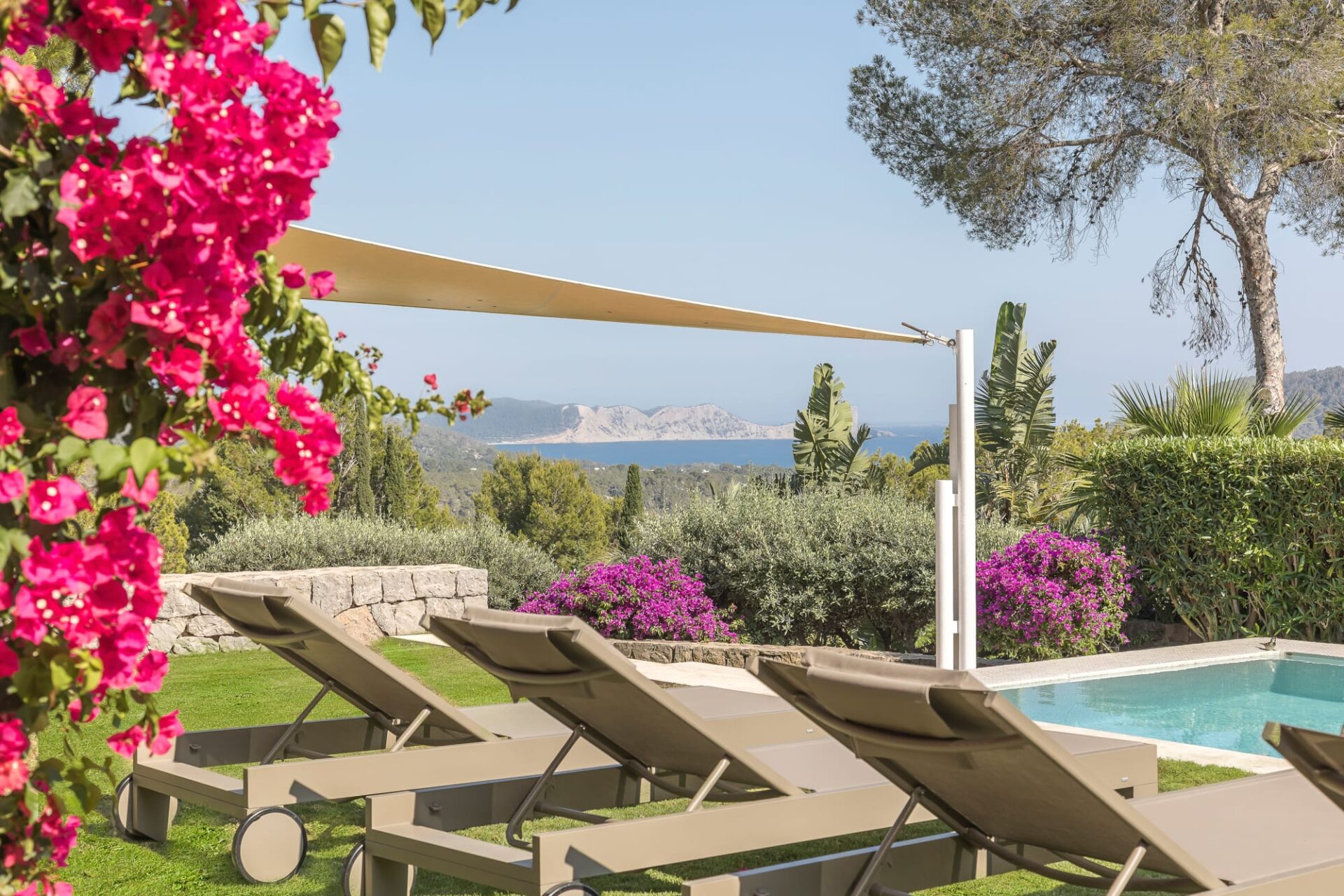 Canouch Pool Sunbeds Sea View