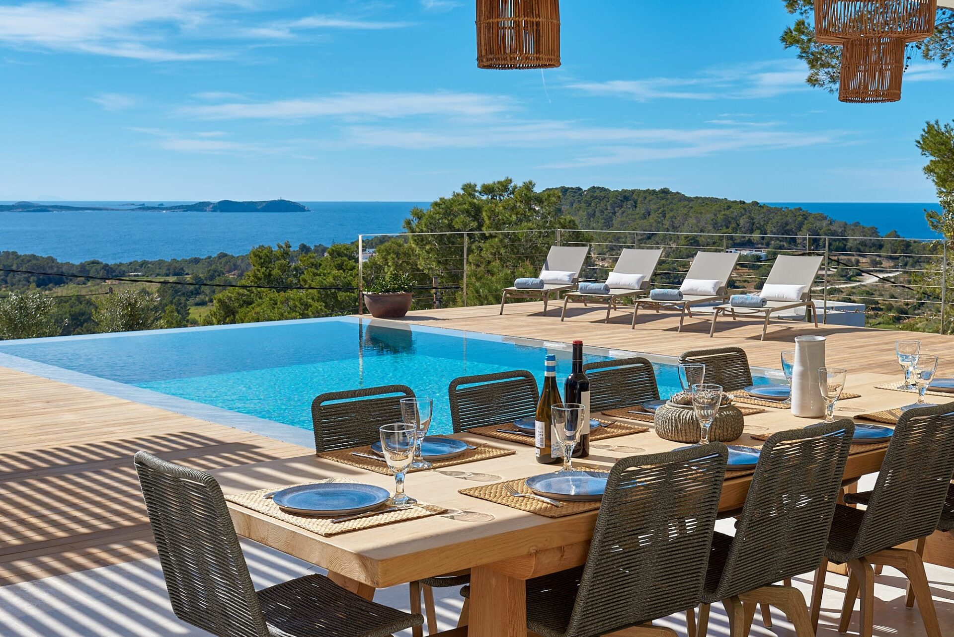 Can Haya Exterior Dining Table Sea Views